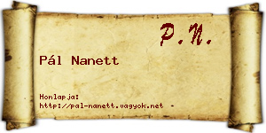 Pál Nanett névjegykártya