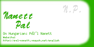 nanett pal business card